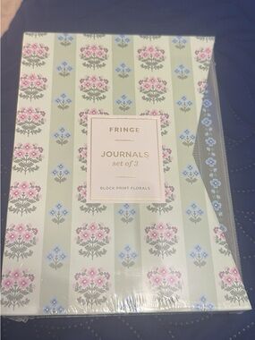 Fringe Studio Floral Journals Set of 3 - Pink and Blue on Cream